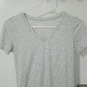 Light grey vneck tshirt LOFT